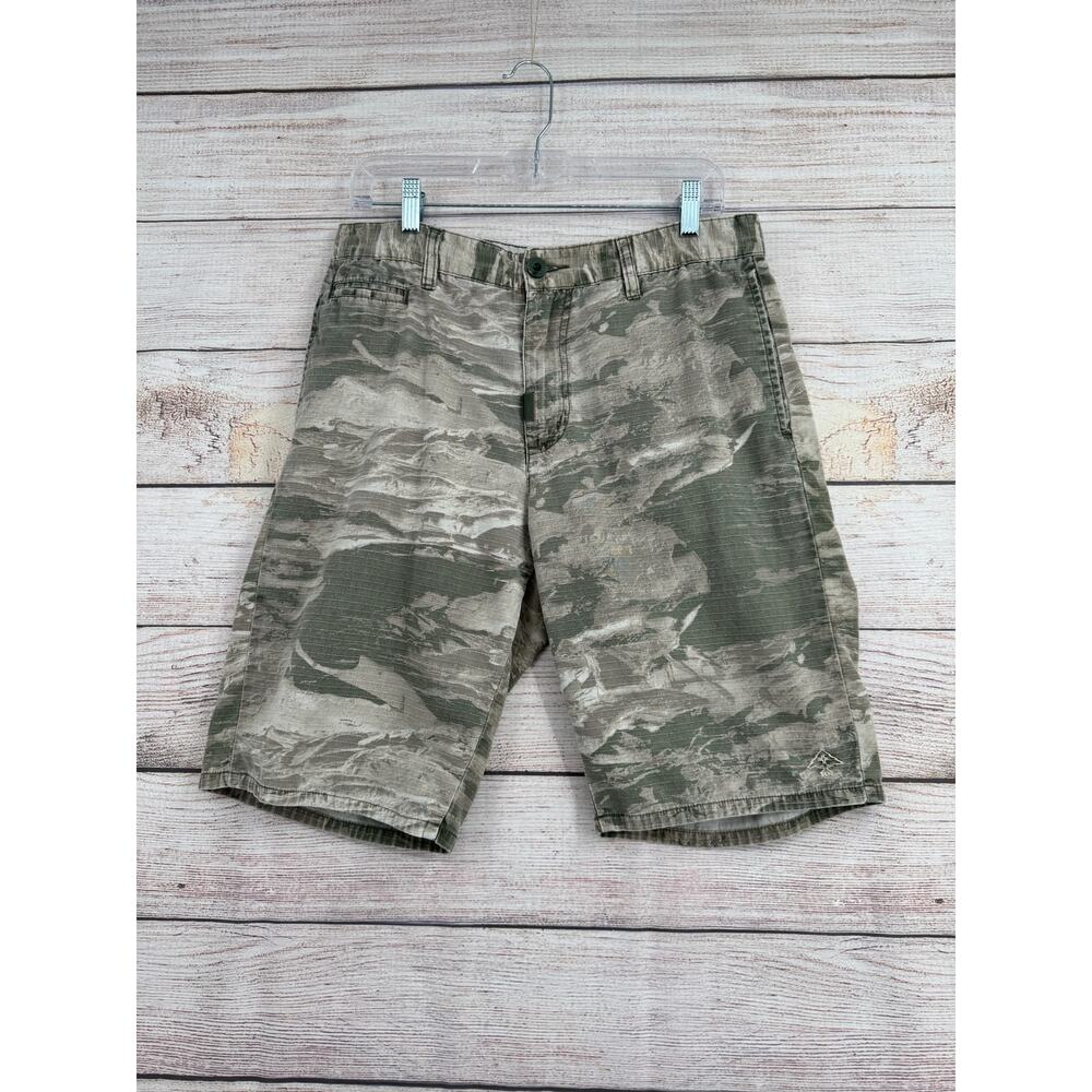 LRG Lifted Research Group Camouflage Ripstop Shorts Mens 32 Green Camo